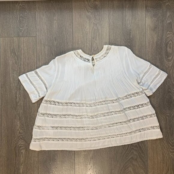Aritzia Wilfred Beaudry Babydoll Blouse top Short SleevePeasant Cream Size XS - Picture 6 of 16
